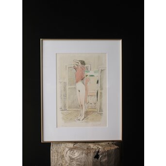 Jean-Pierre Cassigneul ジャン＝ピエール・カシニョール 【アトリエのモデル Le modèle dans l'atelier】リトグラフ　Z308 