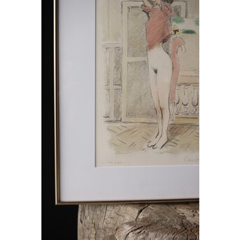 Jean-Pierre Cassigneul ジャン＝ピエール・カシニョール 【アトリエのモデル Le modèle dans l'atelier】リトグラフ　Z308 