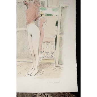 Jean-Pierre Cassigneul ジャン＝ピエール・カシニョール 【アトリエのモデル Le modèle dans l'atelier】リトグラフ　Z308 