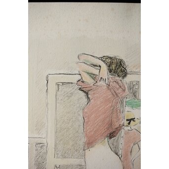 Jean-Pierre Cassigneul ジャン＝ピエール・カシニョール 【アトリエのモデル Le modèle dans l'atelier】リトグラフ　Z308 