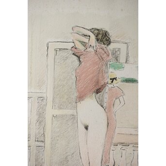 Jean-Pierre Cassigneul ジャン＝ピエール・カシニョール 【アトリエのモデル Le modèle dans l'atelier】リトグラフ　Z308 