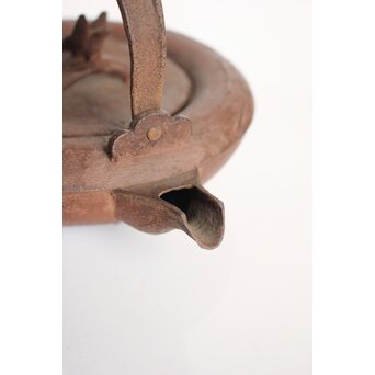 根来實三/ 実三 翡翠に魚 鉄蓋 鉄瓶/銚子　M321 