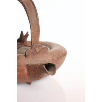 根来實三/ 実三 翡翠に魚 鉄蓋 鉄瓶/銚子　M321 