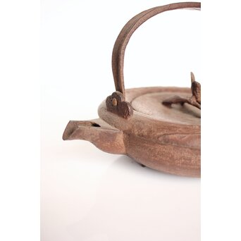 根来實三/ 実三 翡翠に魚 鉄蓋 鉄瓶/銚子　M321 