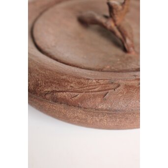 根来實三/ 実三 翡翠に魚 鉄蓋 鉄瓶/銚子　M321 