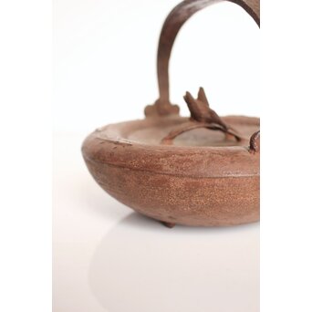 根来實三/ 実三 翡翠に魚 鉄蓋 鉄瓶/銚子　M321 