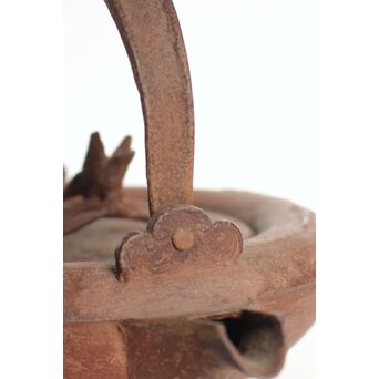 根来實三/ 実三 翡翠に魚 鉄蓋 鉄瓶/銚子　M321 