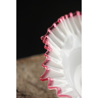 乳白地赤縁 ひらひら電笠　A036 