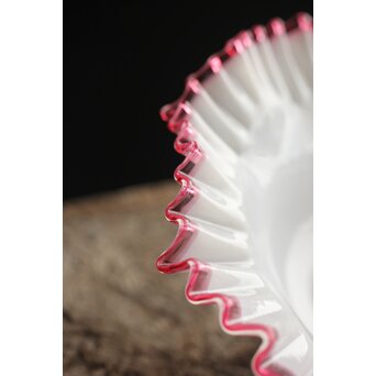 乳白地赤縁 ひらひら電笠　A036 