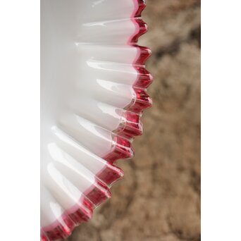 乳白地赤縁 ひらひら電笠　A036 