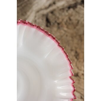 乳白地赤縁 ひらひら電笠　A036 