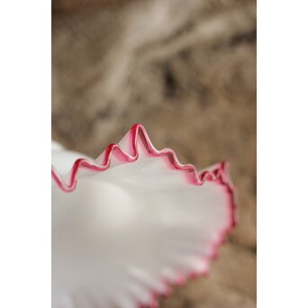 乳白地赤縁 ひらひら電笠　A036 