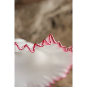 乳白地赤縁 ひらひら電笠　A036 