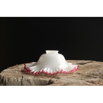 乳白地赤縁 ひらひら電笠　A036 