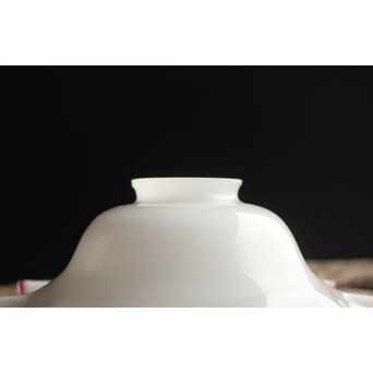 乳白地赤縁 ひらひら電笠　A036 