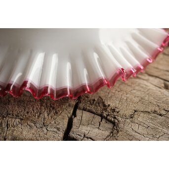 乳白地赤縁 ひらひら電笠　A036 