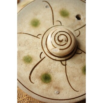 皆川マスか 益子焼 山水 土瓶 急須　P345 