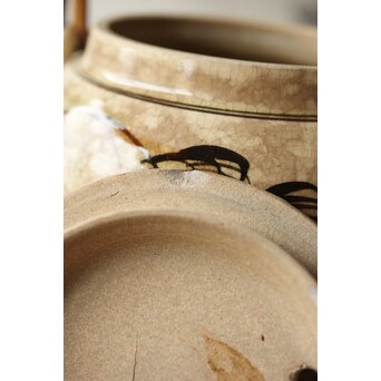 皆川マスか 益子焼 山水 土瓶 急須　P345 