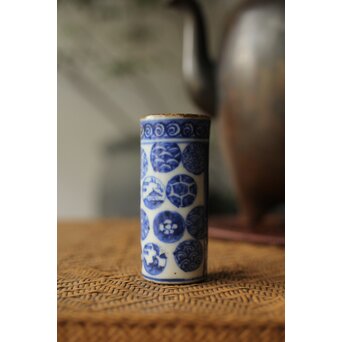 初代 清風与平 祥瑞手茶巾筒　P347 