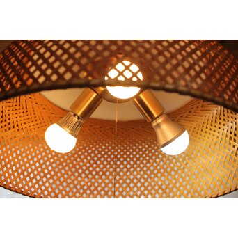 ヤマギワ 近藤昭作「竹のあかり」半月型 3灯ペンダントライト　A038 