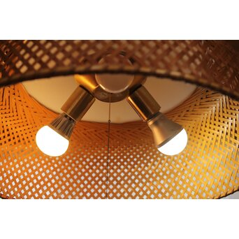 ヤマギワ 近藤昭作「竹のあかり」半月型 3灯ペンダントライト　A038 