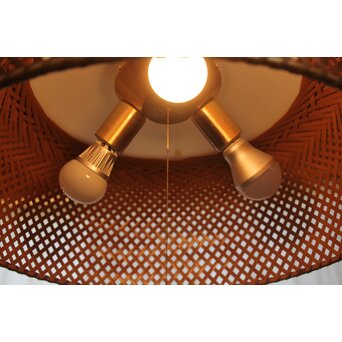 ヤマギワ 近藤昭作「竹のあかり」半月型 3灯ペンダントライト　A038 