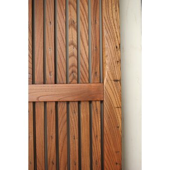 総欅 鉄金具装飾格子蔵戸　W072Y 