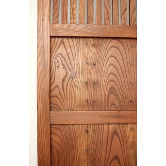 総欅 鉄金具装飾格子蔵戸　W072Y 