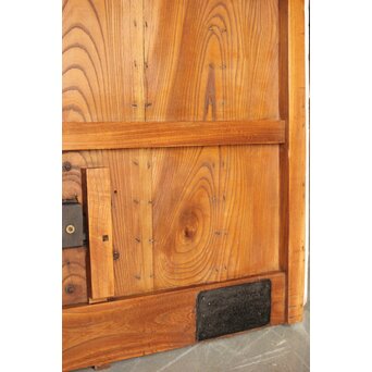 総欅 鉄金具装飾格子蔵戸　W072Y 