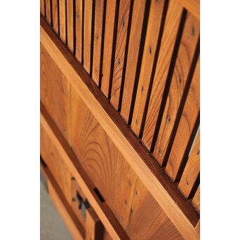 総欅 鉄金具装飾格子蔵戸　W072Y 