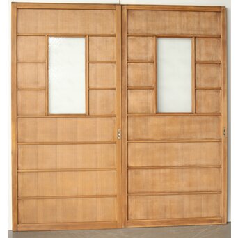 乱菊プレスガラスの横桟板戸 2枚1組　GD0107