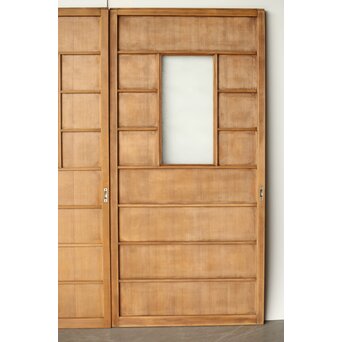 乱菊プレスガラスの横桟板戸 2枚1組　GD0107 