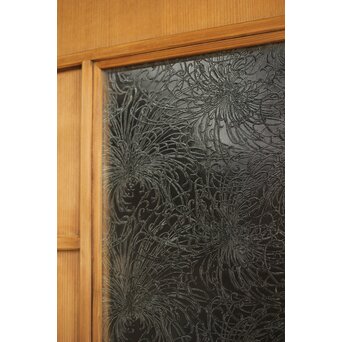 乱菊プレスガラスの横桟板戸 2枚1組　GD0107 