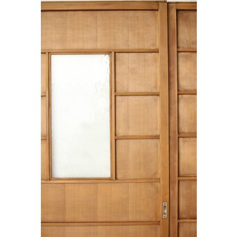 乱菊プレスガラスの横桟板戸 2枚1組　GD0107 