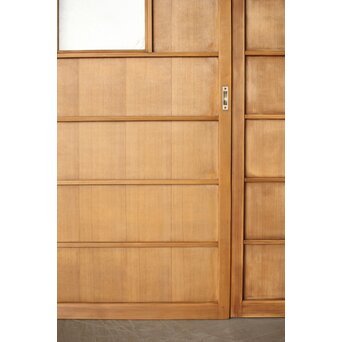 乱菊プレスガラスの横桟板戸 2枚1組　GD0107 