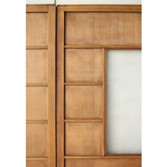 乱菊プレスガラスの横桟板戸 2枚1組　GD0107 