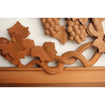 葡萄の木彫欄間 2枚1組　R0209Y 