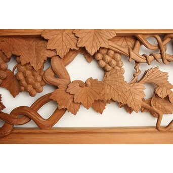 葡萄の木彫欄間 2枚1組　R0209Y 