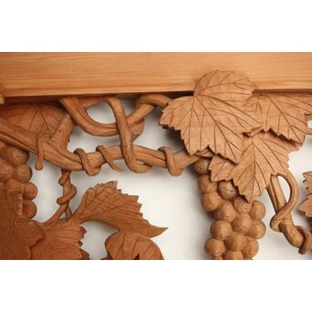 葡萄の木彫欄間 2枚1組　R0209Y 