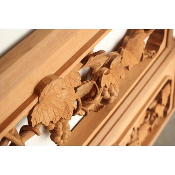 葡萄の木彫欄間 2枚1組　R0209Y 