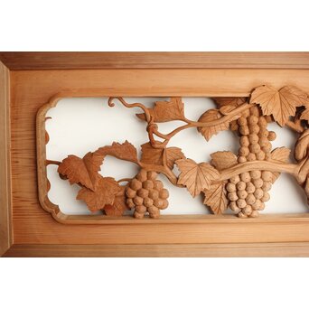 葡萄の木彫欄間 2枚1組　R0209Y 