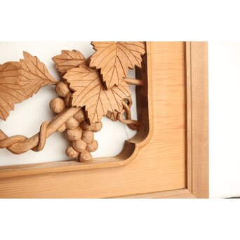 葡萄の木彫欄間 2枚1組　R0209Y 