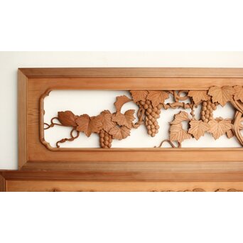 葡萄の木彫欄間 2枚1組　R0209Y 