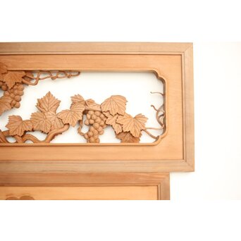 葡萄の木彫欄間 2枚1組　R0209Y 