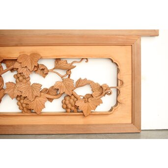 葡萄の木彫欄間 2枚1組　R0209Y 