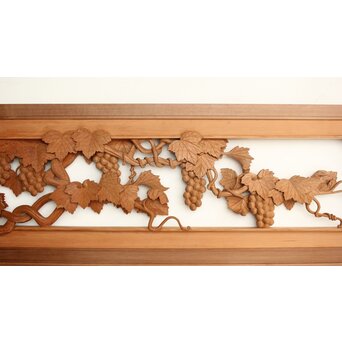 葡萄の木彫欄間 2枚1組　R0209Y 