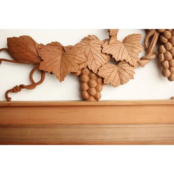 葡萄の木彫欄間 2枚1組　R0209Y 