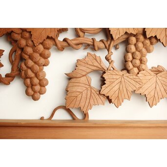 葡萄の木彫欄間 2枚1組　R0209Y 