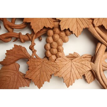 葡萄の木彫欄間 2枚1組　R0209Y 