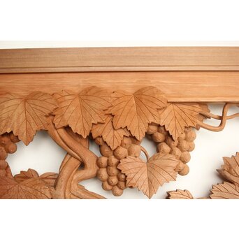 葡萄の木彫欄間 2枚1組　R0209Y 